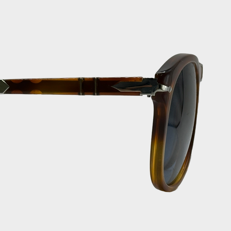 Persol x Steve McQueen men's light brown tortoiseshell foldable limited edition sunglasses