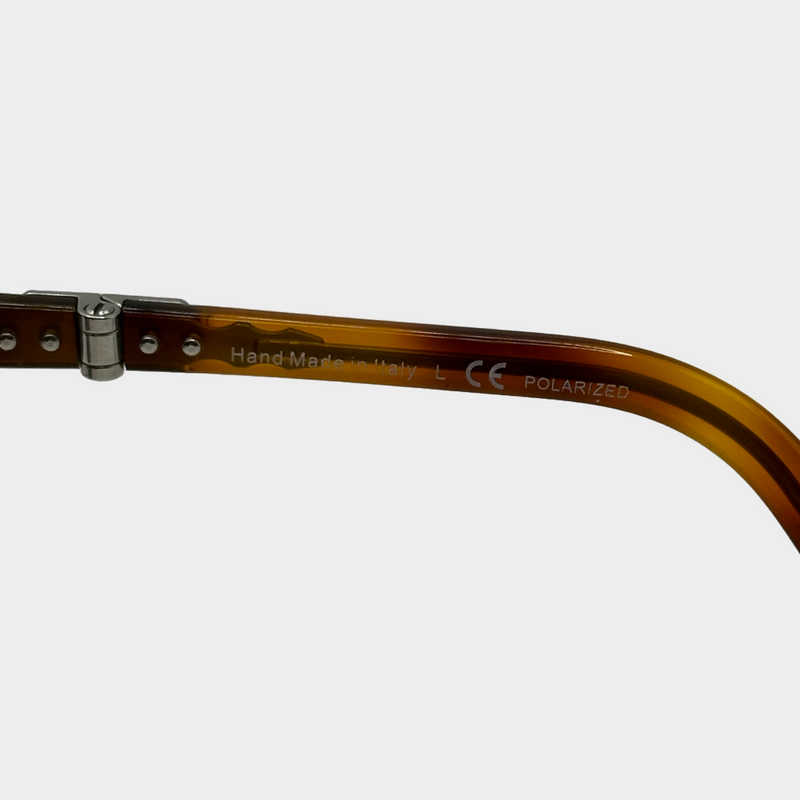 Persol x Steve McQueen men's light brown tortoiseshell foldable limited edition sunglasses