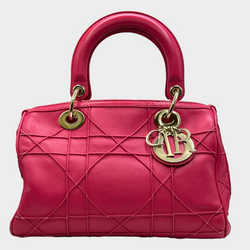 Christian Dior pink granville leather polochon small handbag