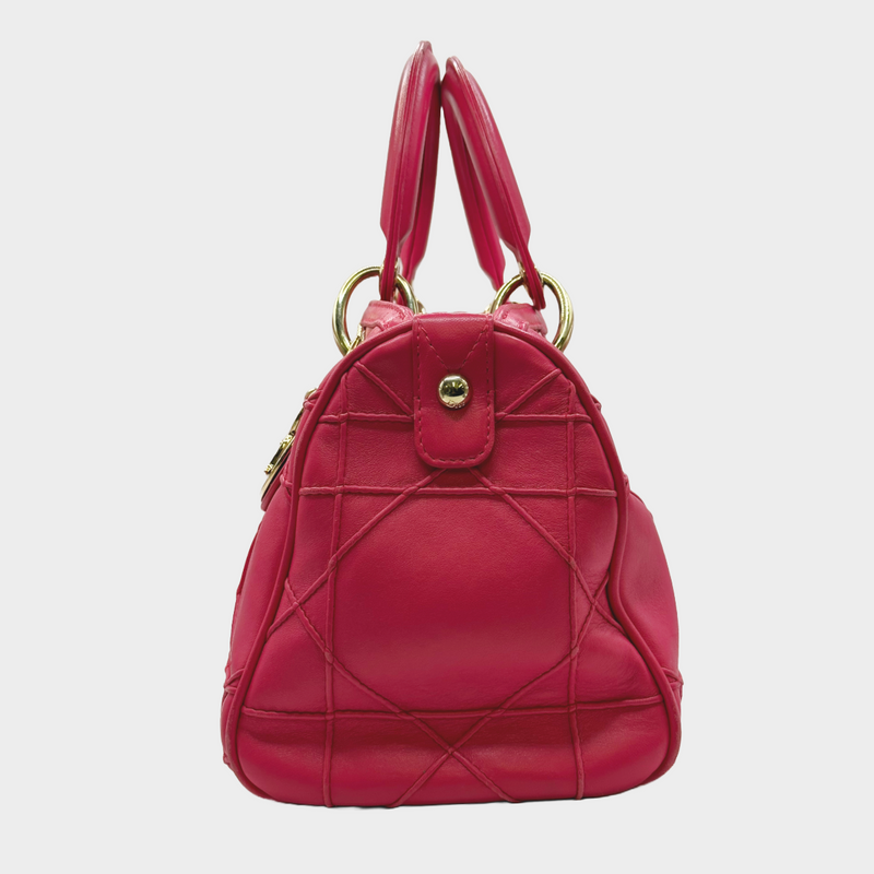 Christian Dior pink granville leather polochon small handbag