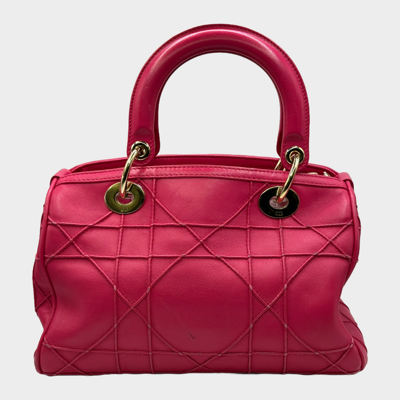 Christian Dior pink granville leather polochon small handbag