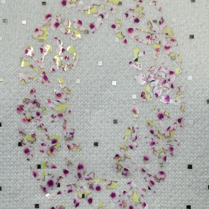 Chanel white cotton sequinned sweatshirt with flower print logo detail