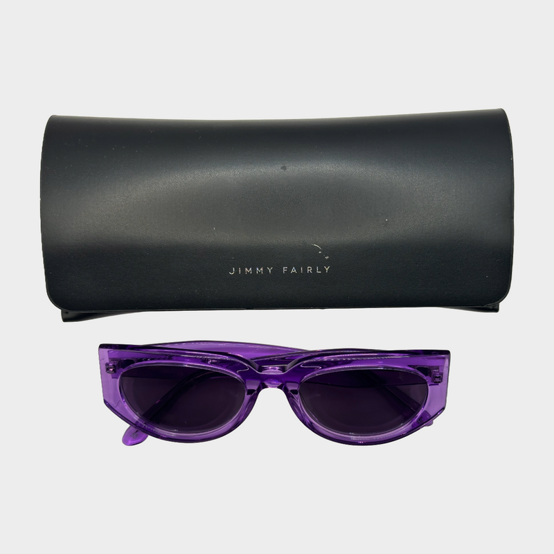 Jimmy Fairly women's purple transparent acetate sunglasses