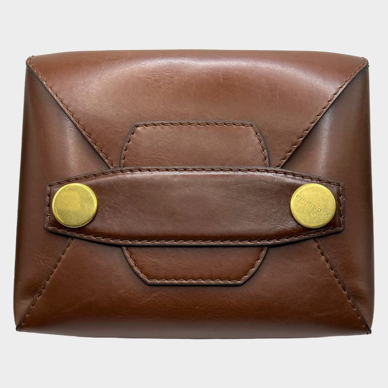 Stella McCartney women's brownleather popper crossbody bag