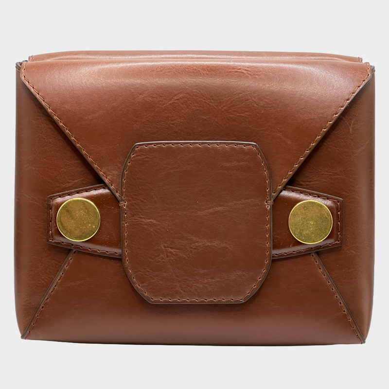 Stella McCartney women's brownleather popper crossbody bag