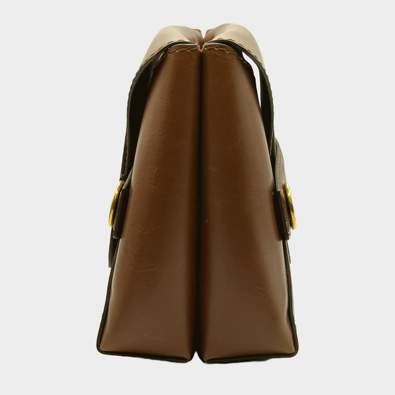 Stella McCartney women's brownleather popper crossbody bag