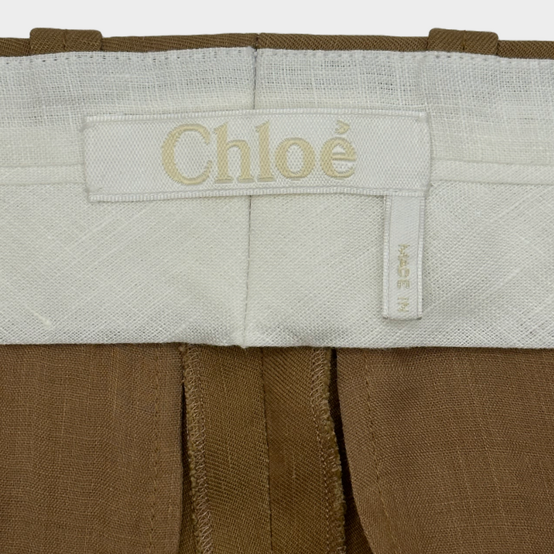 CHLOÉ beige linen shorts