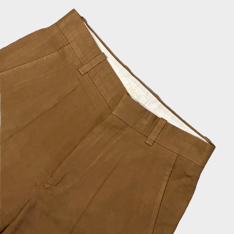 CHLOÉ beige linen shorts