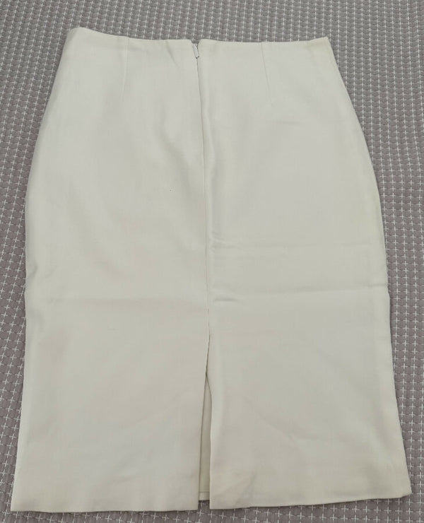 Versace Ivory Fitted Pencil Skirt