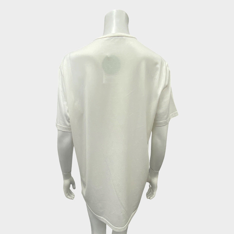 Givenchy women's ecru graphic oversized t-shirt