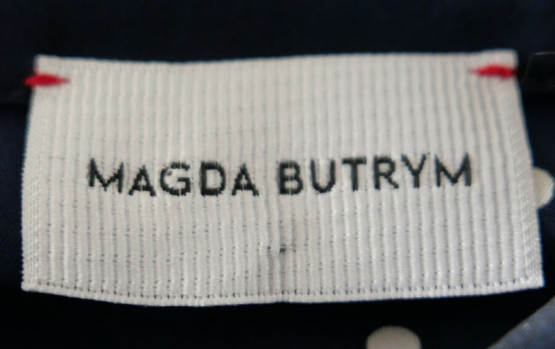 Magda Butrym women's navy and white Orleans Polka Dot Silk Blouse