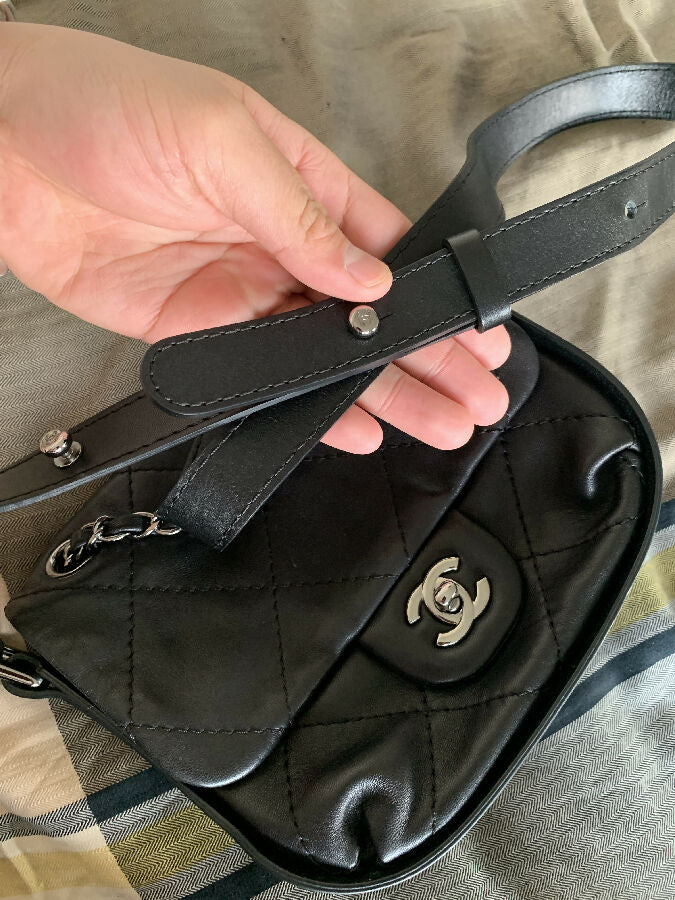 Chanel black quilted lambskin Country mini crossbody bag