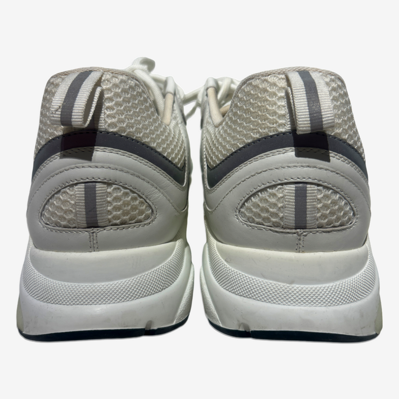 Dior men's B22 white leather sneakers with grey accents