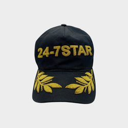 Dsquared2 men's black 247 star cap gold lettering