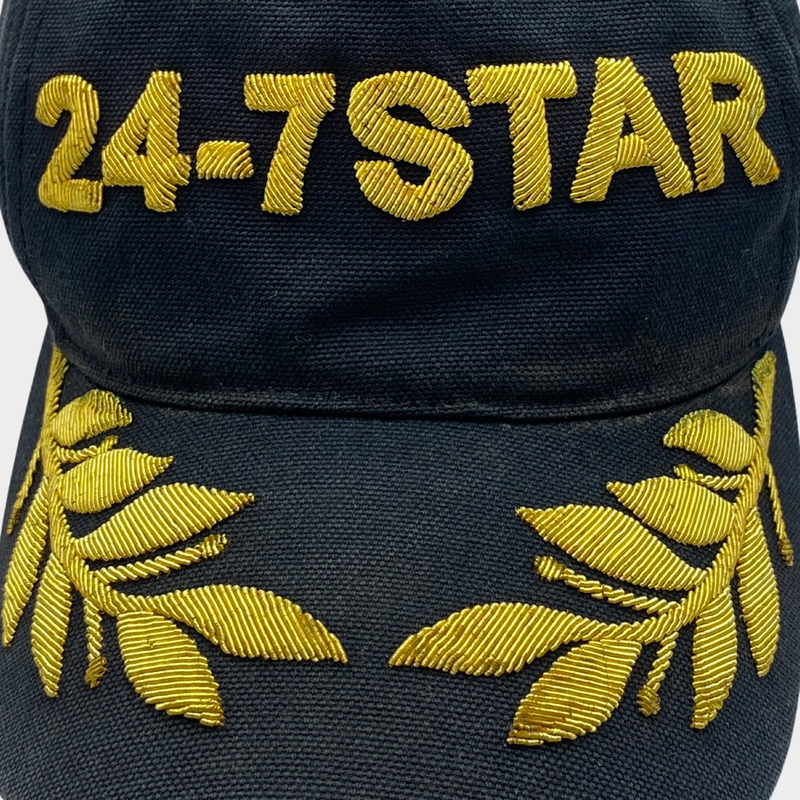 Dsquared2 men's black 247 star cap gold lettering