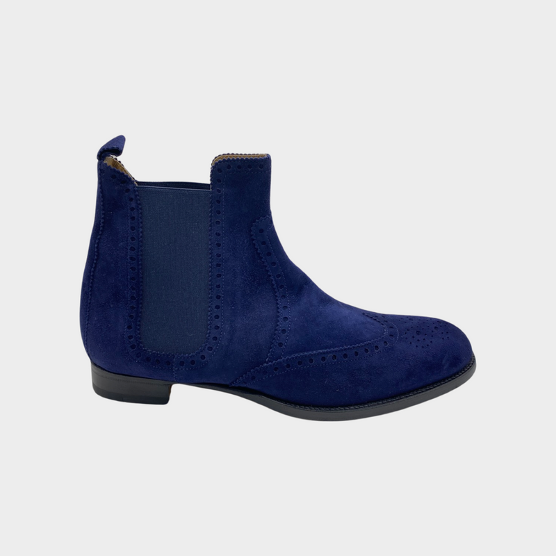 Hermes women's navy suede chelsea boots – Loop Generation