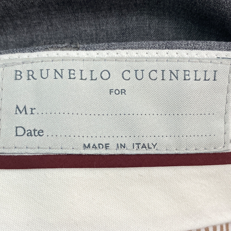 Brunello Cucinelli men's grey woollen trousers