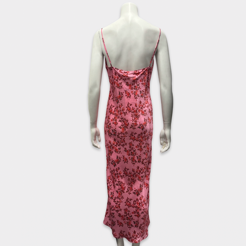 Emilia Wickstead Pink Floral Print Silk Dress