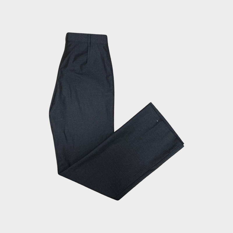Jil Sander women's grey wool straight cut trousers