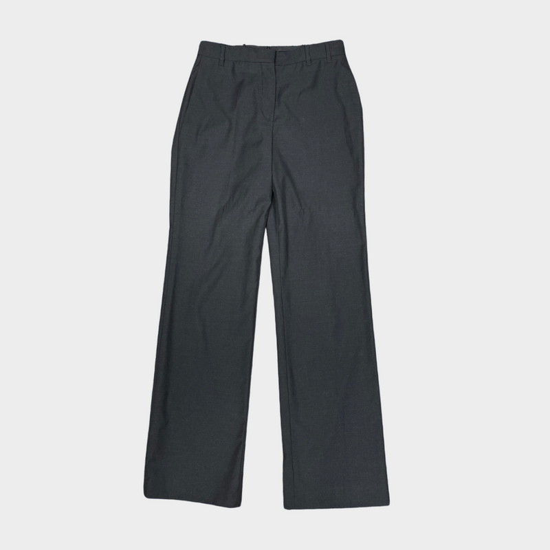 Jil Sander women's grey wool straight cut trousers