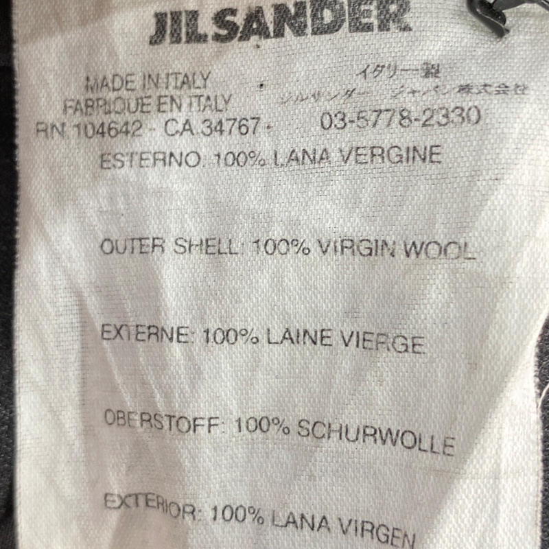 Jil Sander women's grey wool straight cut trousers