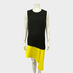 Balenciaga black and yellow asymmetrical dress