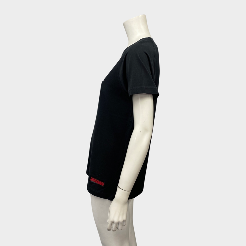 Burberry women's black cotton logo T-shirt
