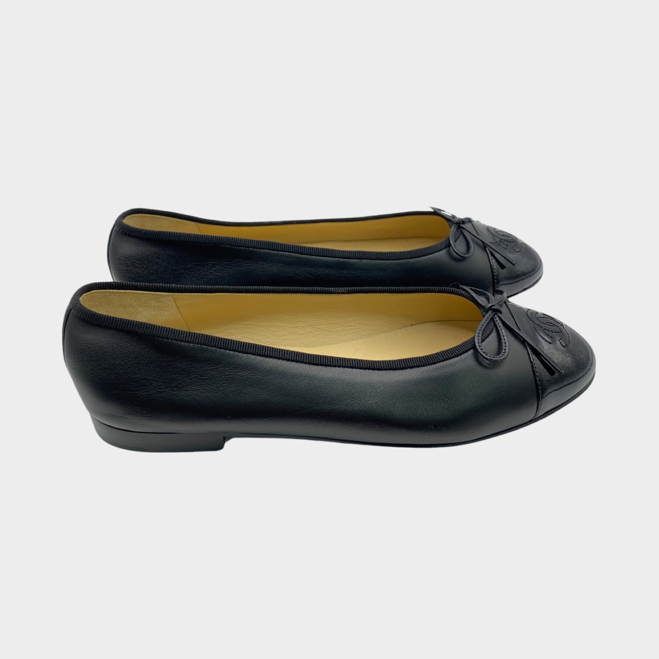 Chanel black patent leather ballet flats with bow – Loop Generation