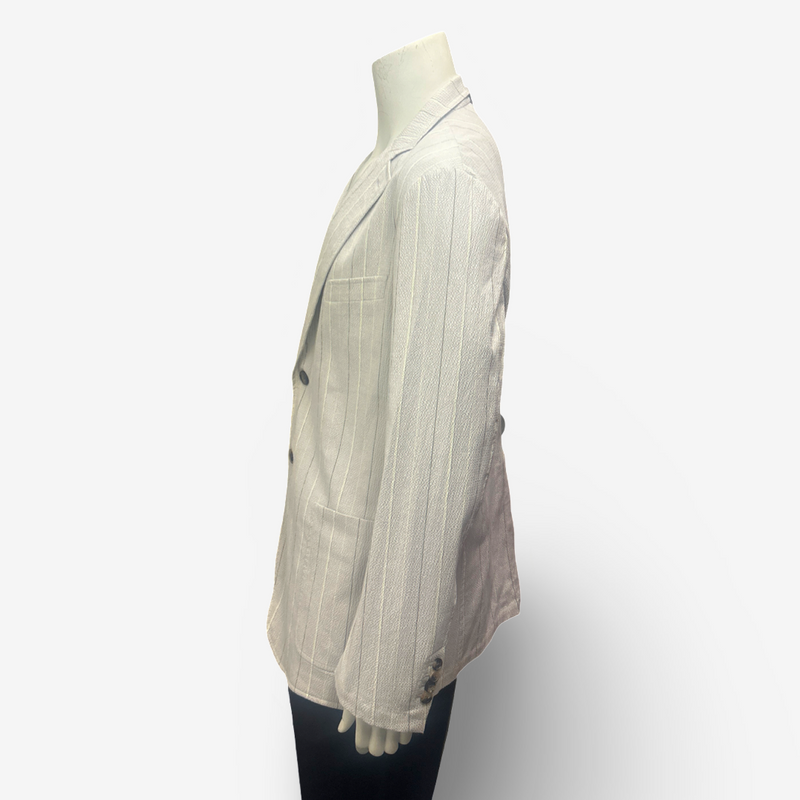 Hermès men's pastel purple lightweight cotton blazer with yellow and grey accents