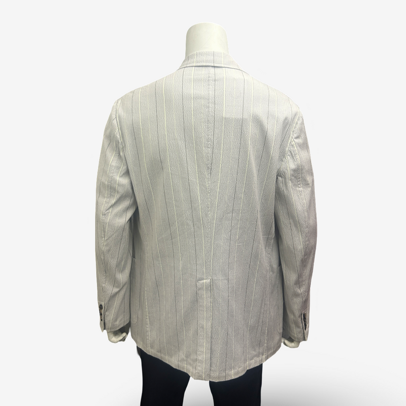 Hermès men's pastel purple lightweight cotton blazer with yellow and grey accents