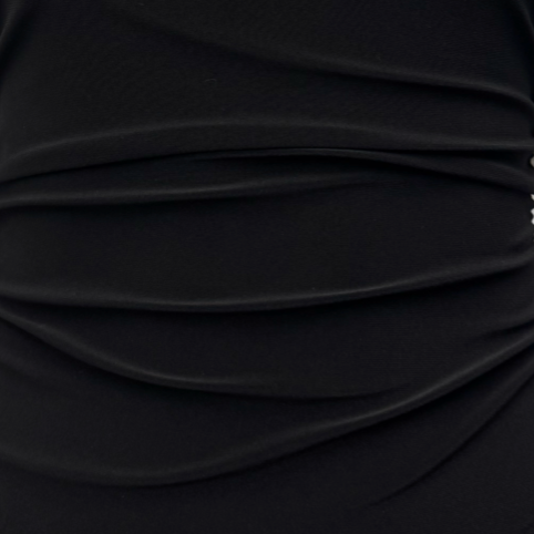 Norma Kamali Draped Black Mini Dress