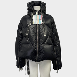 Khrisjoy women's black shiny puffer down jacket