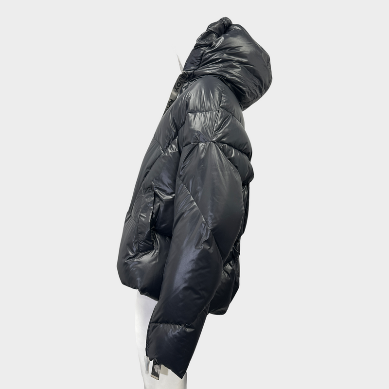 Khrisjoy women's black shiny puffer down jacket