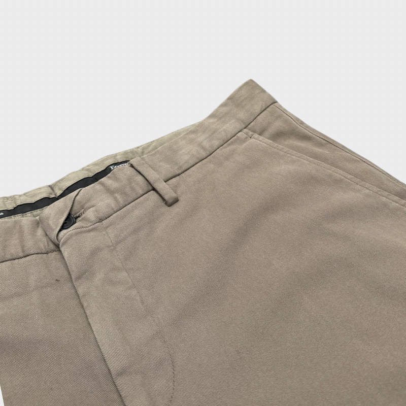 Ermenegildo Zegna men's beige cotton trousers