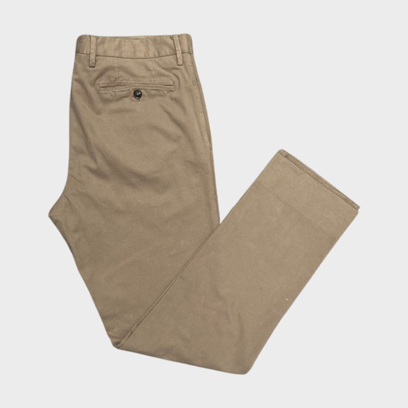 Ermenegildo Zegna men's beige cotton trousers
