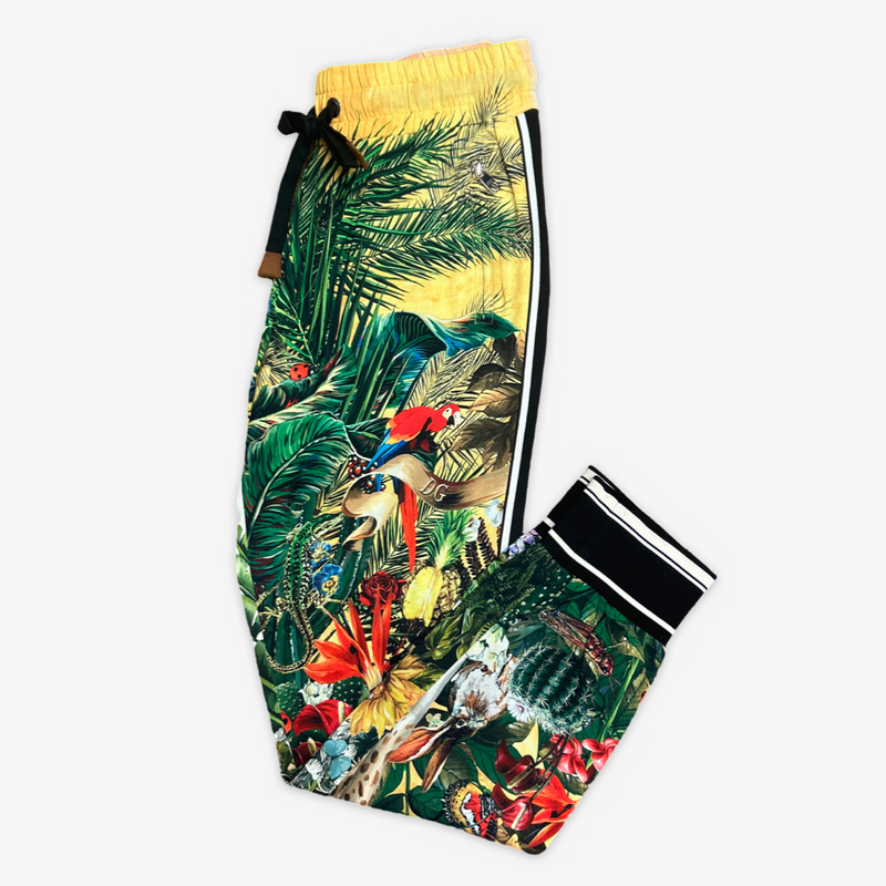 Dolce&Gabbana men's multicolour rainforest motif tracksuit trousers
