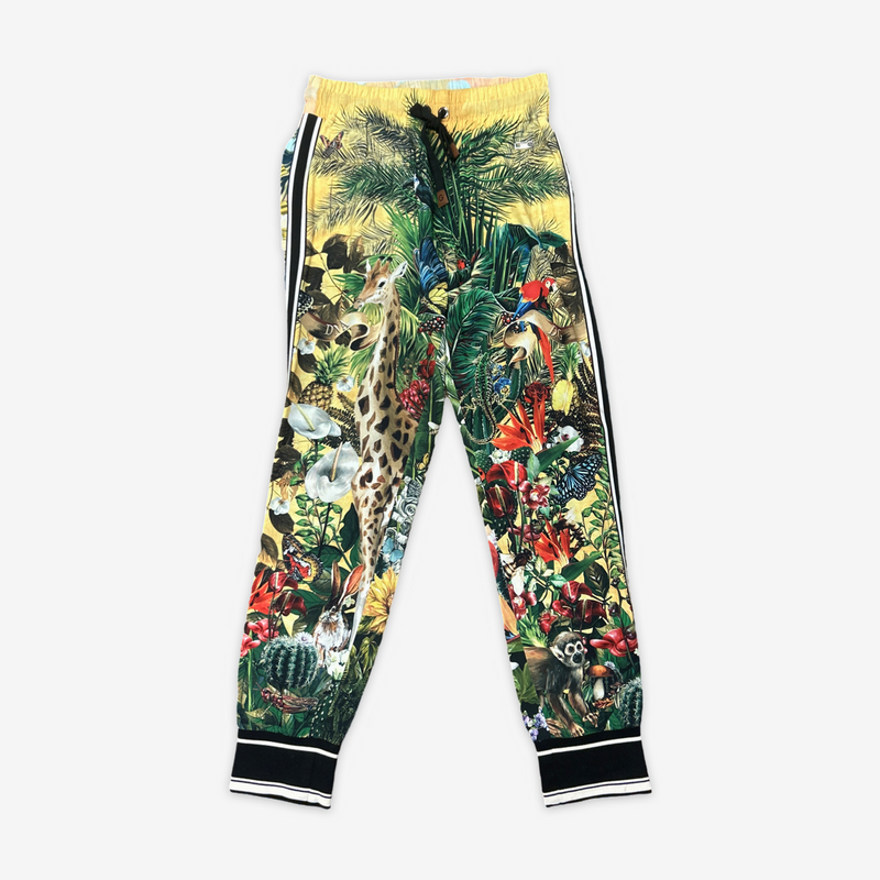 Dolce&Gabbana men's multicolour rainforest motif tracksuit trousers