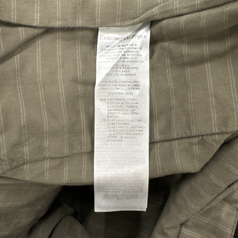 Ermenegildo Zegna men's beige cotton trousers