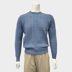 Brunello Cucinelli men's blue cashmere jumper
