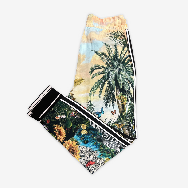Dolce&Gabbana men's multicolour rainforest motif tracksuit trousers