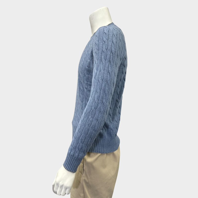 Brunello Cucinelli men's blue cashmere jumper