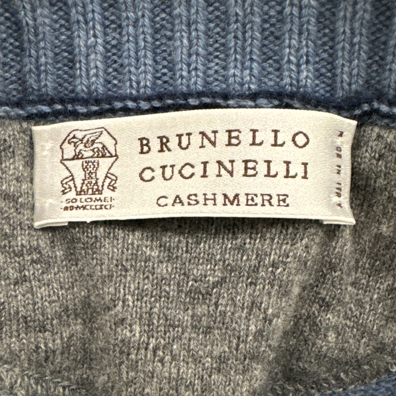 Brunello Cucinelli men's blue cashmere jumper
