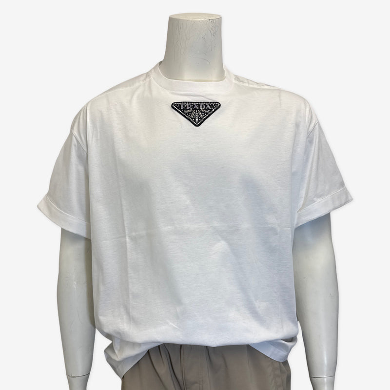 Prada men's white logo t-shirt