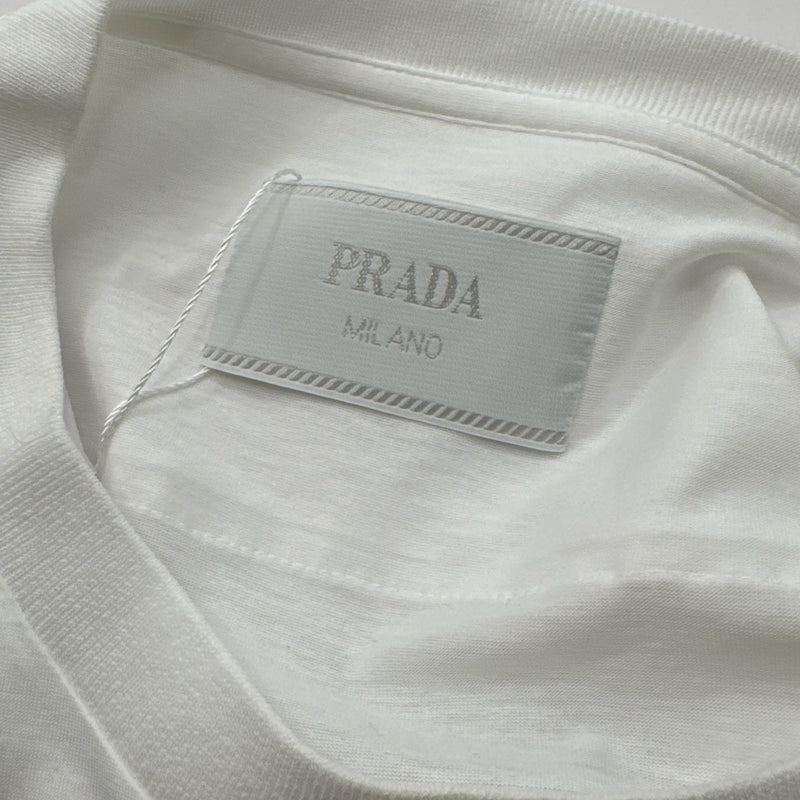 Prada men's white logo t-shirt
