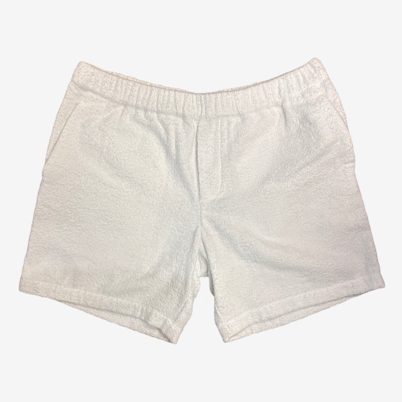Prada men's white cotton towel Terry shorts