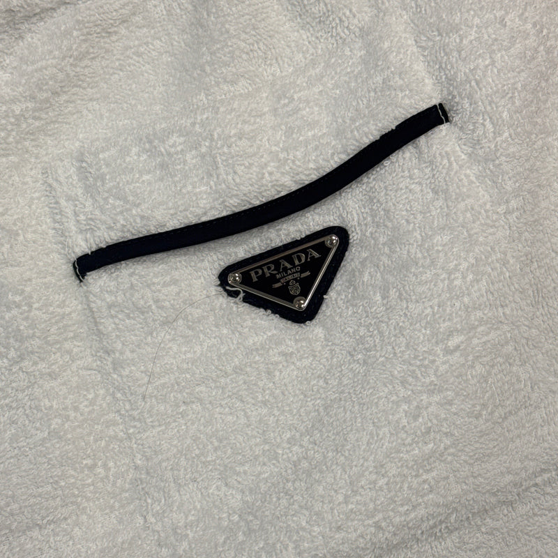 Prada men's white cotton towel Terry shorts
