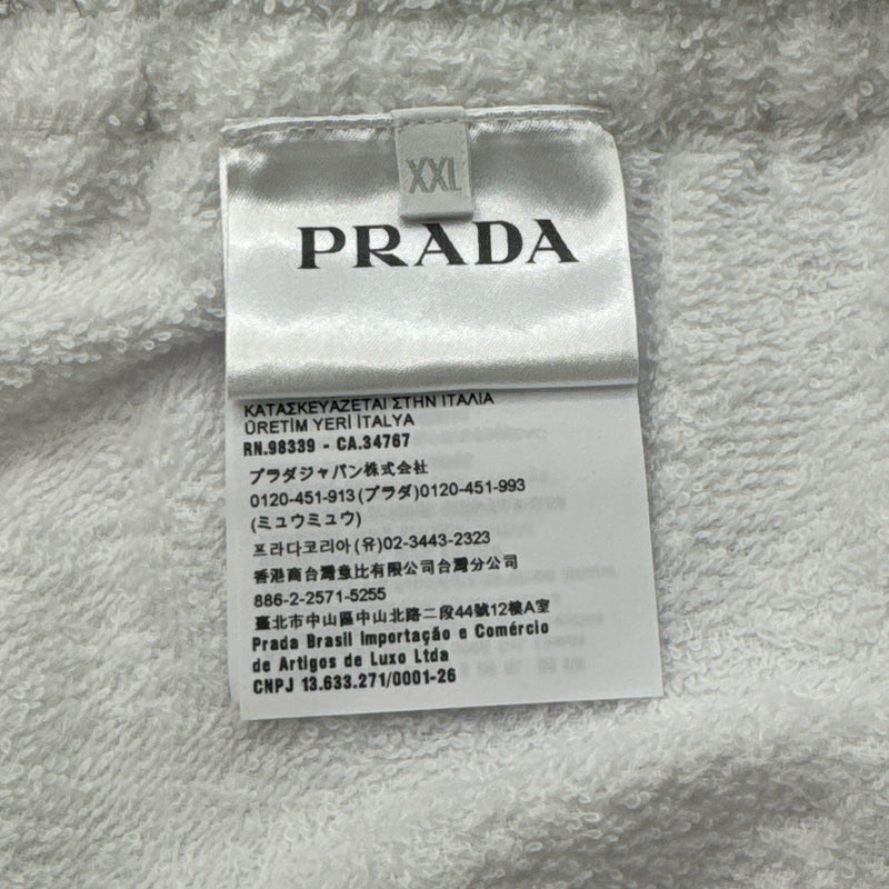 Prada men's white cotton towel Terry shorts