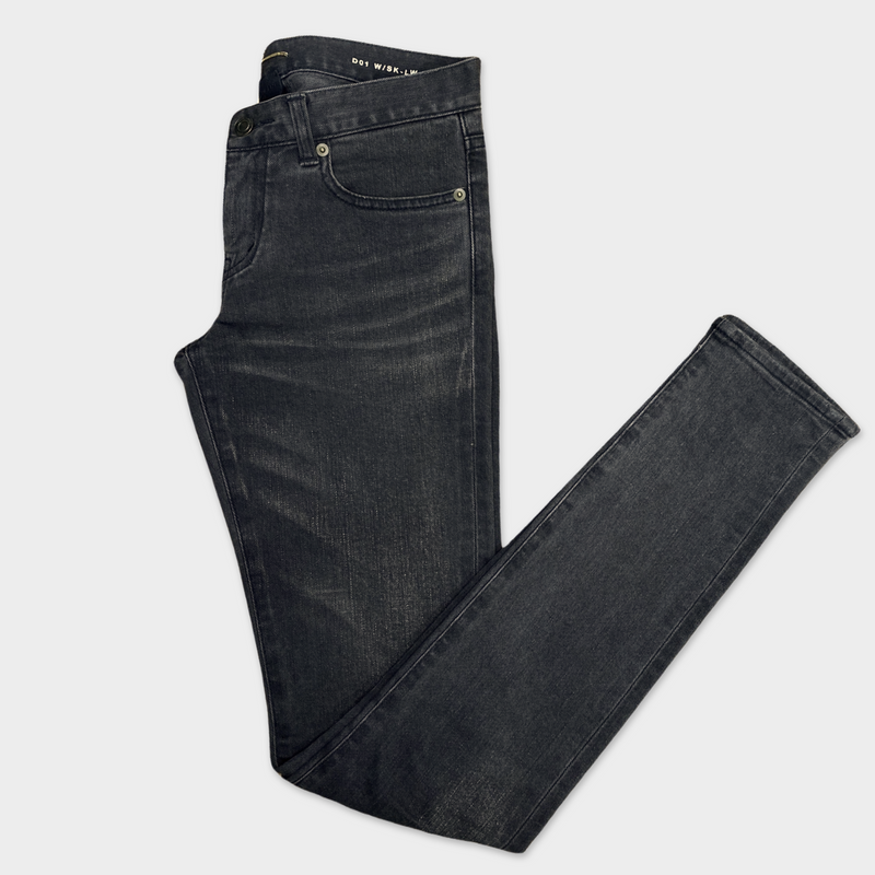SAINT LAURENT women's dark grey skinny jeans