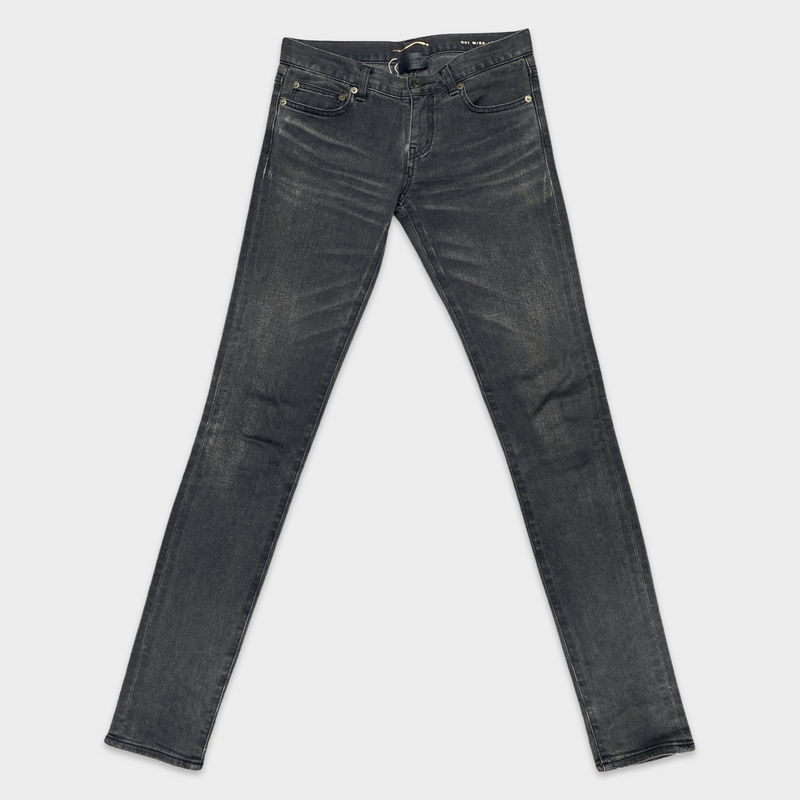 SAINT LAURENT women's dark grey skinny jeans