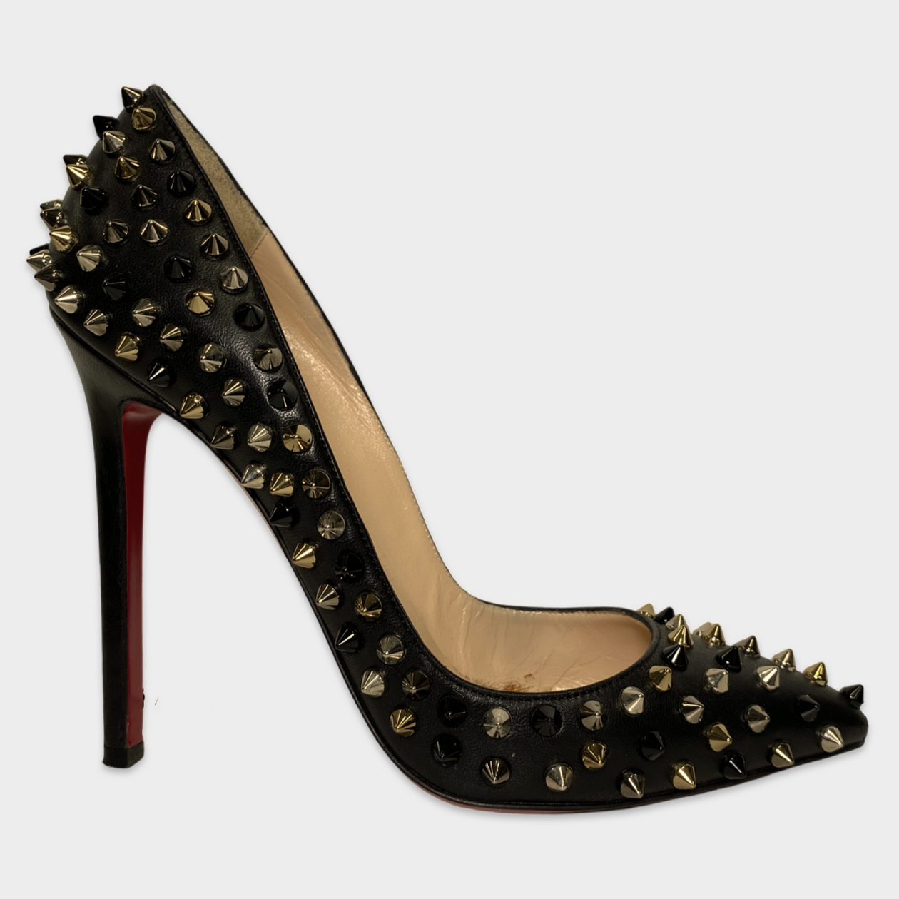 CHRISTIAN LOUBOUTIN black and gold studded pumps – Loop Generation